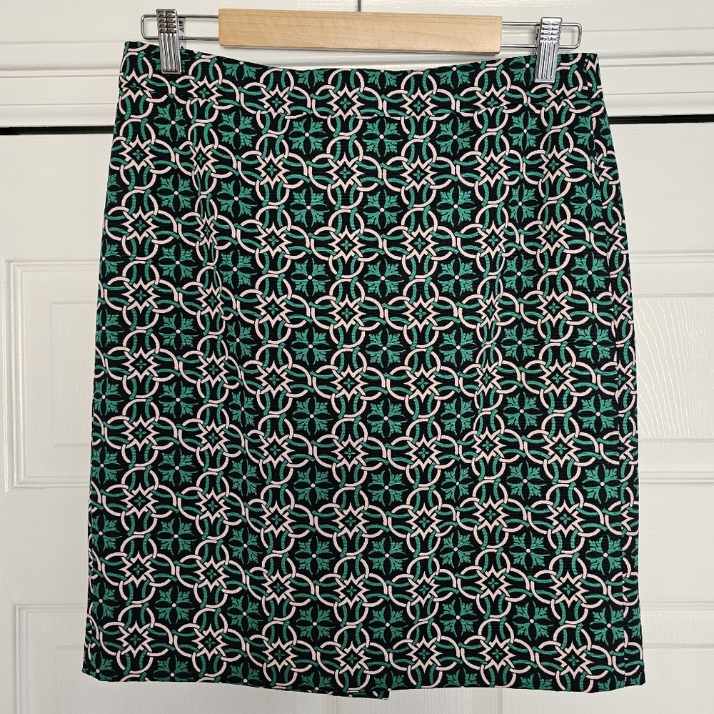 J.CREW Medallion print pencil skirt